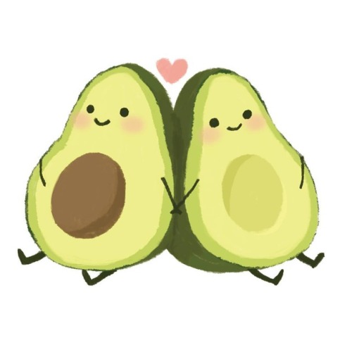 Happy Avocado アボカドのイラストです #Avocado #illustration #love #vegitable #couple #character #art #photoshop