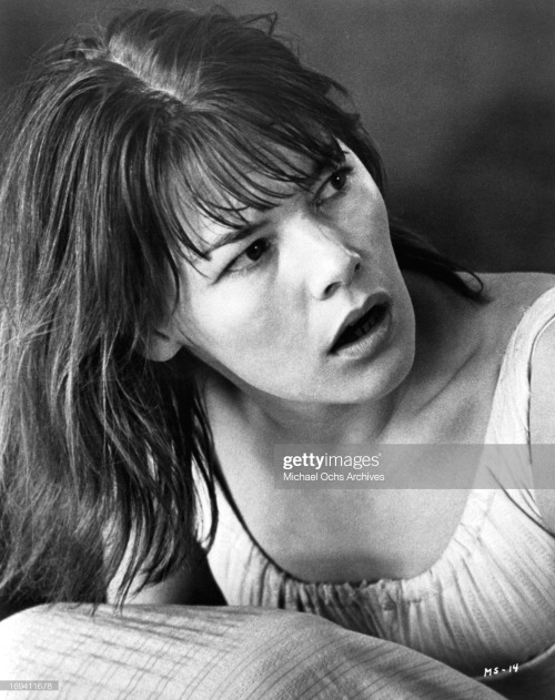 Glenda Jackson lifting her head off the pillow in a scene from the film &lsquo;Marat/Sade&rsquo;, 19