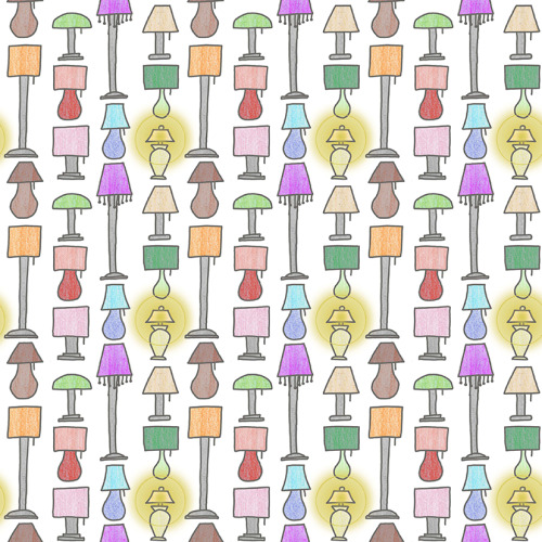 Lamp Pattern Created For Colleges Pattern Project. I Used Everyday Object To Create A Repeating Pattern