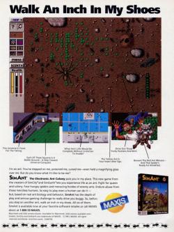 vgprintads:  ‘SimAnt’ [DOS / MAC] [USA] [MAGAZINE] [1992] Computer Gaming World, January 1992 (#90)  via CGW Museum 