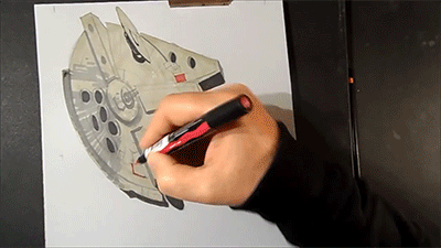sizvideos:  This guy draw the Millennium Falcon from Star Wars and it looks amazing! - Watch the full video