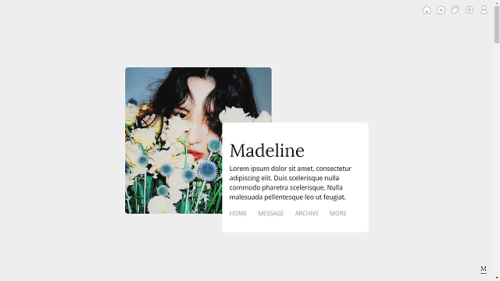 monthms: premium theme : madeline preview | buy for $12 Terms of use Minimalist theme with asymetric