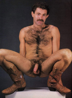 unknownvintagemalemodels:  From STALLION magazine (April 1988)Photo story called “Rough N Ready”photo by Barry