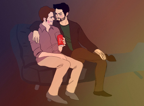 lavenderek: talking shit at a party. inspired by this very old art