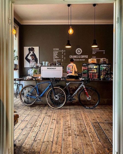 rocket-espresso: Coffee and bikes at @crankscoffeesc via @coffeeridesociety #rocketpeople #rocketr9v