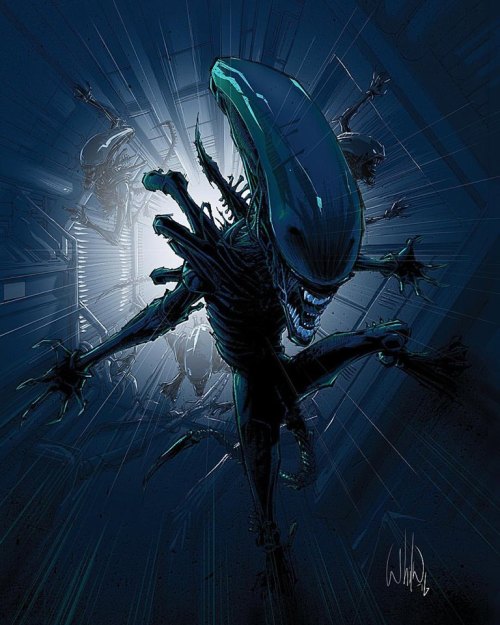 XXX xombiedirge:  Alien Visions art by Bruce photo