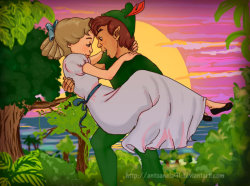 hellyeahdisneyfanart:  Wendy &amp; Peter.