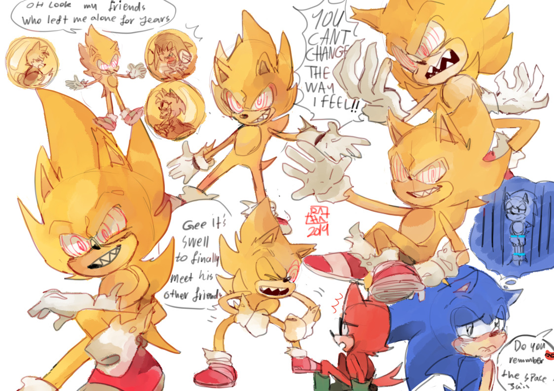 I draw stuff — I felt drawing fleetway sonic while listing to