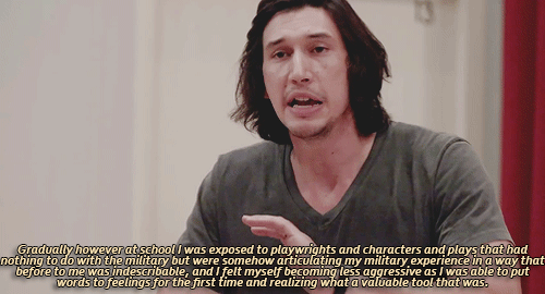 sweaterkittensahoy:  templemarker:  kylorananddrivermecrazy:  Adam Driver + Arts