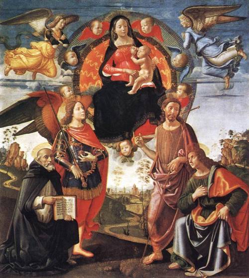 Madonna in Glory with Saints, 1490, Domenico GhirlandaioMedium: wood,temperahttps://www.wikiart.org/