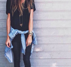 yourfashionfairy:  denim jacket / pleather