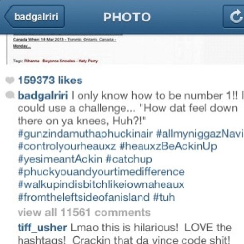 …RiRi dragging “old hoes”. #PhuckYouAndYourTimeDifference