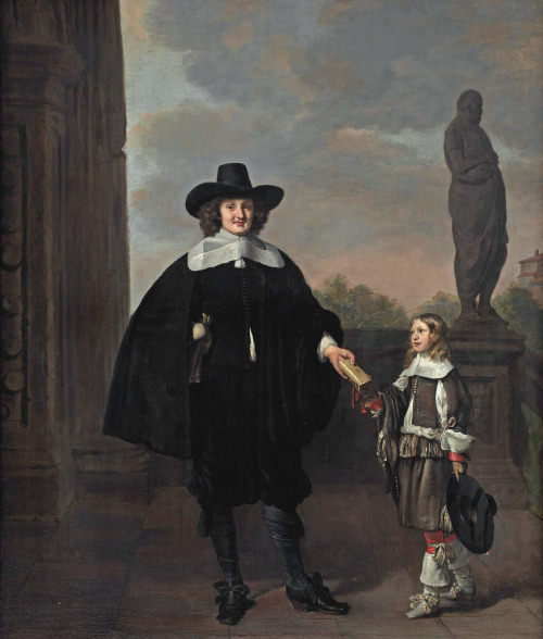 history-of-fashion:1660 Thomas de Keyser - Frederick van Velthuysen with his son Diederik van Veldhu