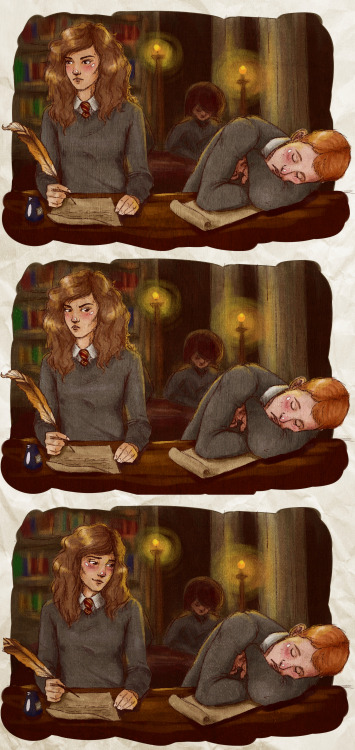 “She looked up at Ron and her frostiness seemed to melt..”