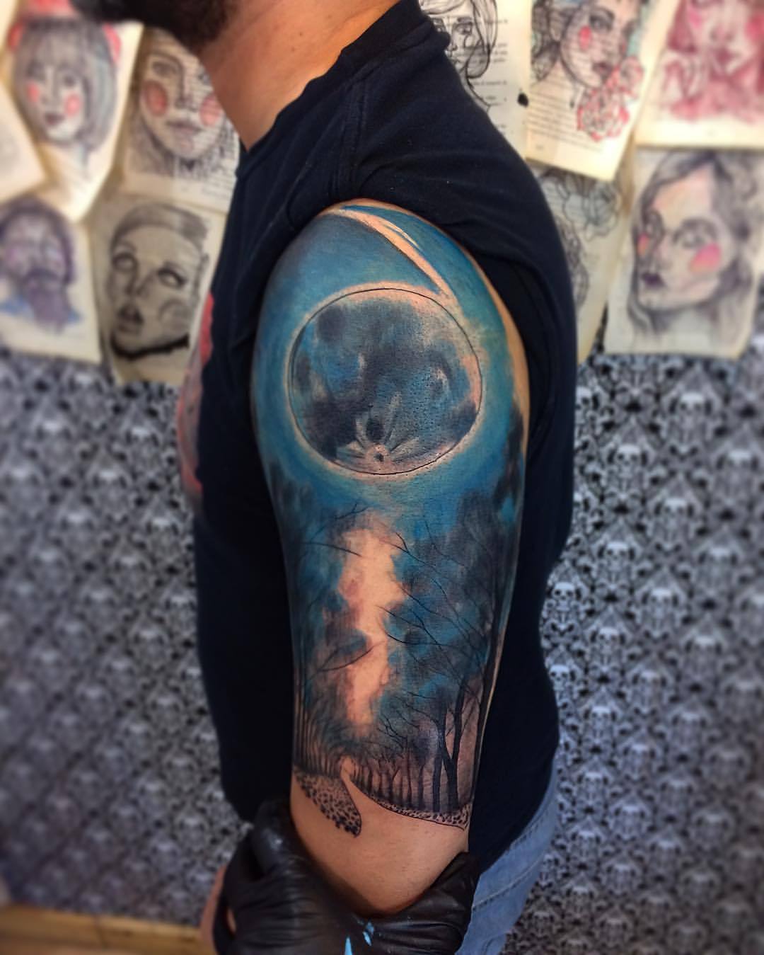 💀✖️tatuaje realizado al pana @gomezmvictor primera sesión y comienzo de proyecto!