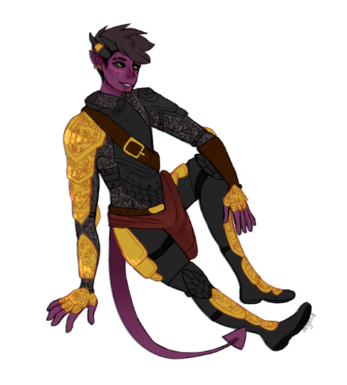 a commission of a big tiefling cutie for @thechariot-xox !! thank you so much for commissioning me &