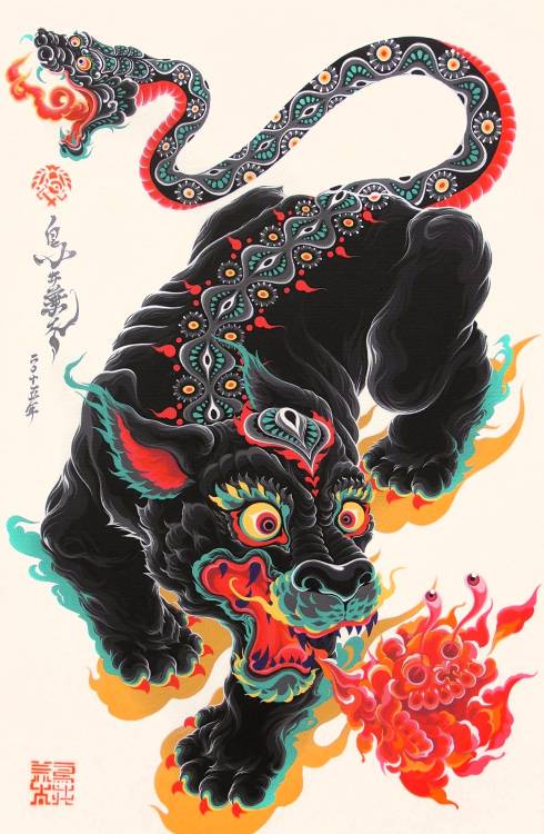 talonabraxas:Black Panther &amp; Snake Tail by Kenta Torii