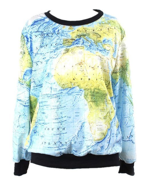 wickedclothes:  World Map Sweatshirt This sweatshirt is made with an all-over print
