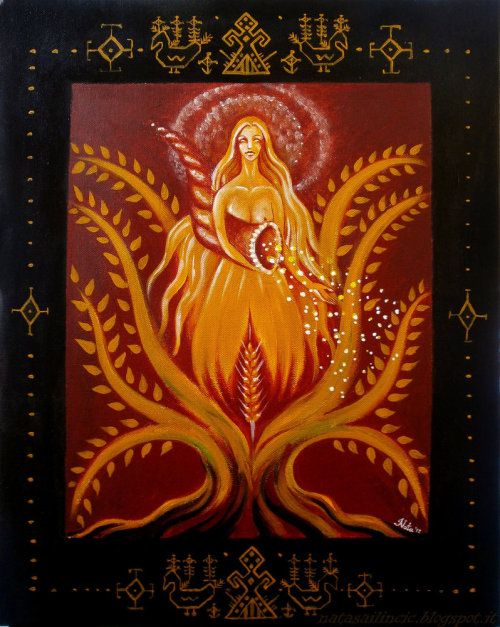 &ldquo;Mokoš&rdquo; oil colours.Mokosh, the primeval Slavic goddess. Believed to be the first strict