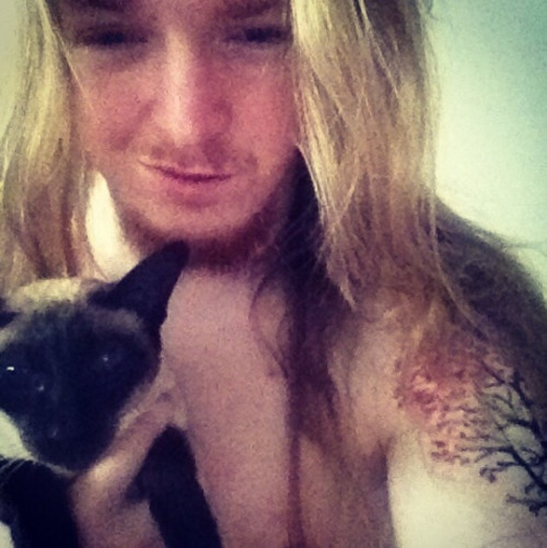 writeitonyourskin : Have a photo of me with my cat!Looking good! (Both of you)