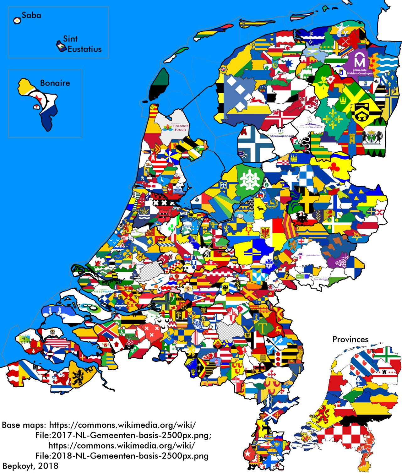 Flag Map Of Dutch Municipalities Maps On The Web