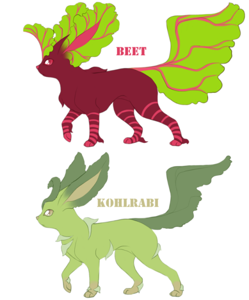 clearjello:These were supposed to happen a while ago. Oops.Leafeons as root veggies. :>