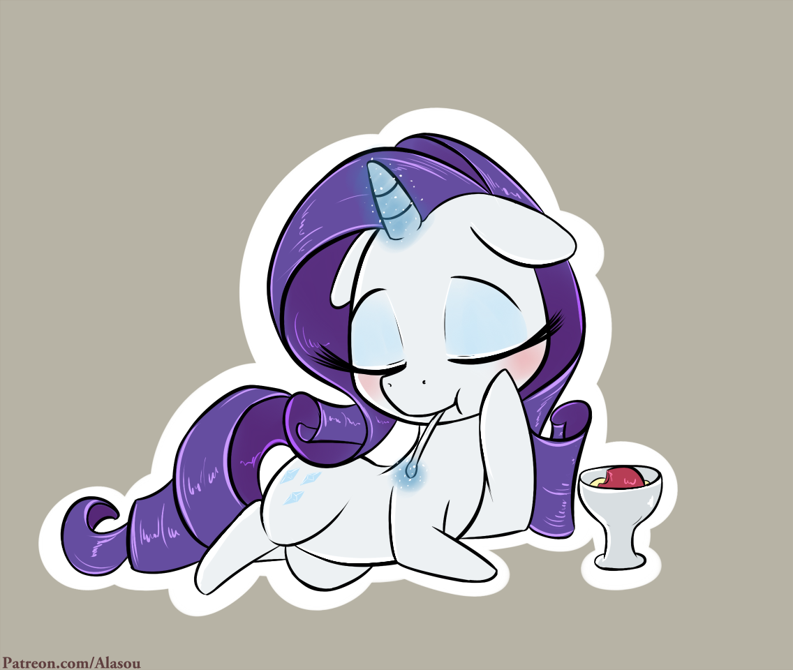 alasou:Lady Ice cream A true lady eat ice cream with a long spoon. drawn for patreon
