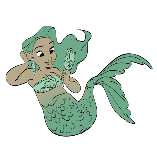 Here are some things people have told me to draw, mermaid edition! @cjbolan : Halle Bailey as A