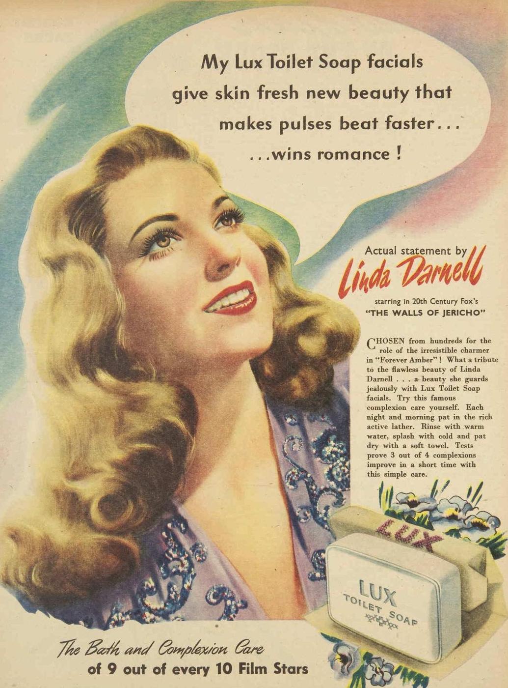 Lux Toilet Soap featuring Linda Darnell - 1948