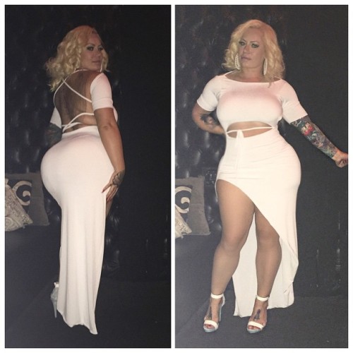 elkestallion:Lil Sunday afternoon fun… Dress custom made for me by @philthyragz #elke #thickness #ca