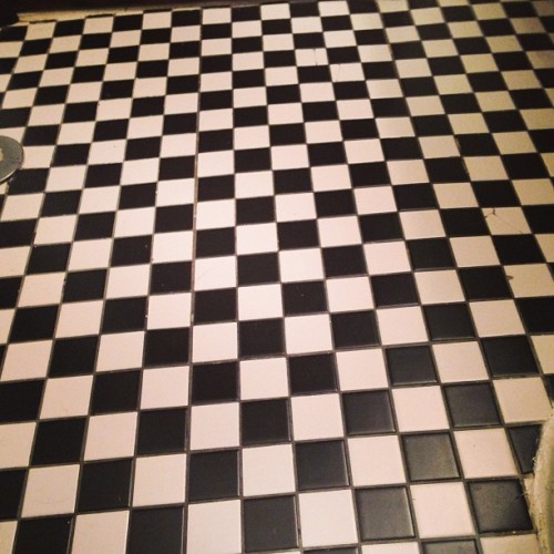 I really love our bathroom floor! #nyc #harlem #sugarhill (at Dustin &amp; Stephen&rsquo;s Dirty Pig