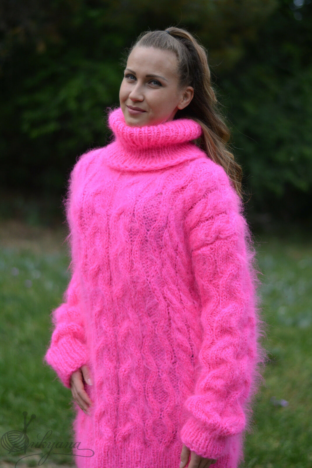 Mohair-Heaven — Hand Knitted Mohair sweater Fuzzy jumper Cable...