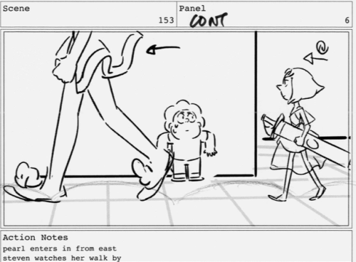 Some of my board panels from ‘Single Pale Rose.’I rarely get episodes with Rose and, needless to say, Pink, who is legit new to episodes, made drawing for this board a bit of an adventure for me. Real talk- I didn’t understand what Pink’s shoes