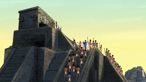 A Native American Indians Pyramid, in Mike Tyson Mysteries, A River Runs Through It Into a Heart of 