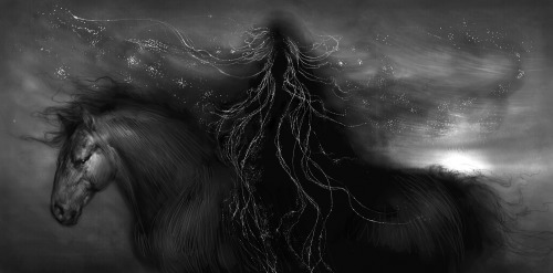 Final piece for my Illustrator&rsquo;s Workshop course. It depicts a dark figure who wanders the