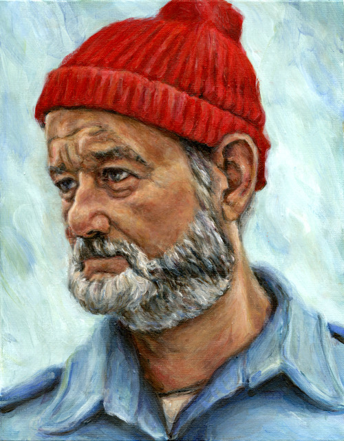 From my portrait blog - Life Aquatic Bill! portraitparty:Bill Murray as Steve Zissou in the Life A