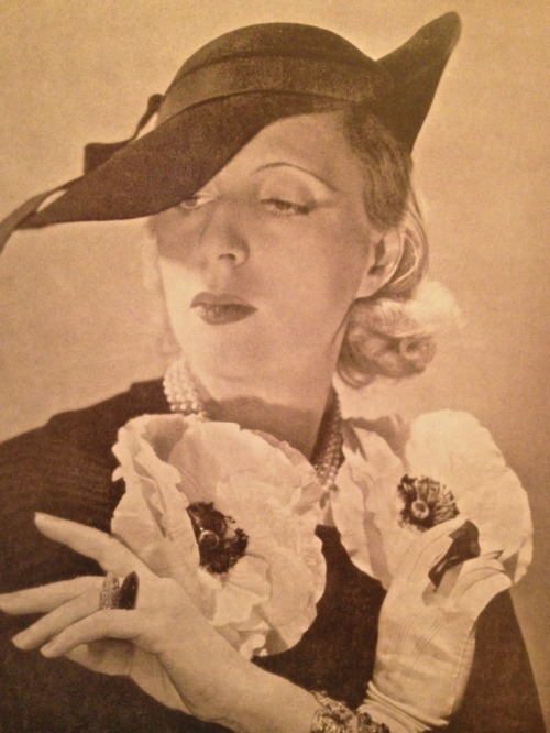 Tamara De Lempicka in Marcel Rochas Dress and Rose Descat Hat, in L'Officiel, 1935