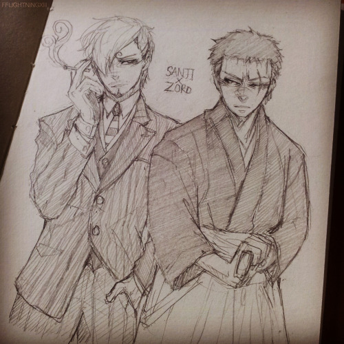 fflightningxiii:   Historical AU: Ronin Zoro accepts the role as bodyguard for the French foul-mouthed chef, Sanji, who is currently visiting the eastern country to discover its cuisines.  Haha yeah, excuse the historical inaccuracy. There’s a reason