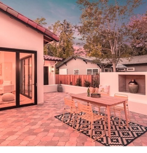 San Francisco Mediterranean ExteriorMid-sized Tuscan White One-story Exterior Home Design Example With