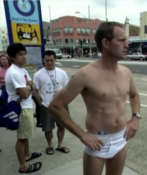 jckybriefs4me:Max takes a ride on the city bus in his white Jockey briefs. 