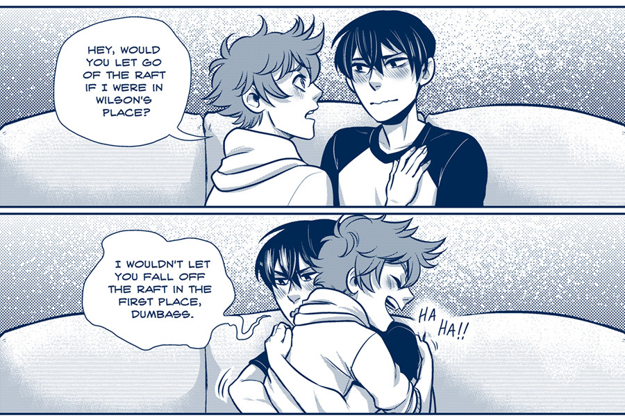 misslucid:  luckyjuicepress:  This is the extra from our kagehina doujinshi, Lost