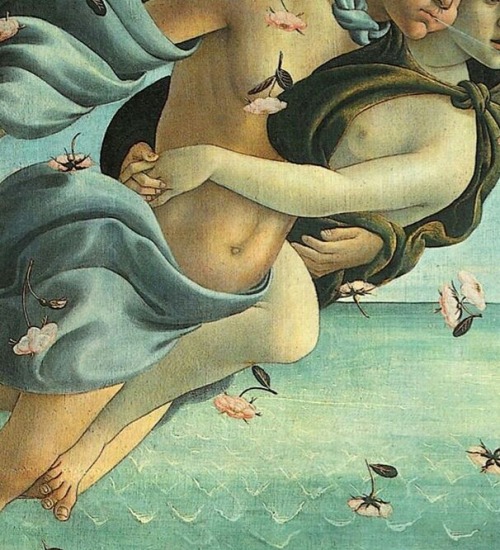 detailedart:Details (#2) of The Birth of Venus (ca. 1485), by Sandro Botticelli.