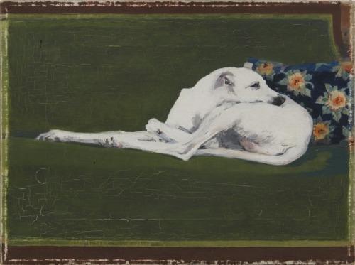mildlydiscouraging: Art + Chilling on a Green Sofa “He is lounging on the olive green velvet s