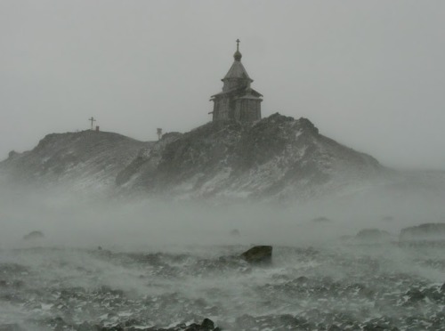 gagarin-smiles-anyway:The Russian Orthodox church on King George Island, Antarctica