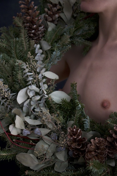 brookelynne:  winter wreath | self-portraits•✧{ more on patreon }✧•