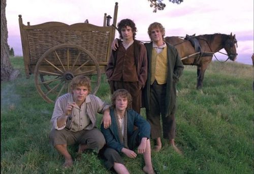 sweetsugarhoneyfics:Hobbits (Frodo, Merry, Sam &amp; Pippin)