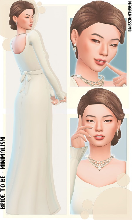 magalhaessims: BRIDE TO BE - MAXIS-MATCH MINIMALISM INSPIRED LOOKBOOKOUTFITPure Gown | Jewelry Set |