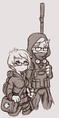 coffuu:  foreling:  Been playing a good bunch of post-apoc games like Wasteland 2, Fallout and No more Room in Hell. So I drew myself n Coffuu in wasteland gear  &lt;3 &lt;3