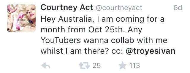 troyleryay:  courtney act is such a troye stan