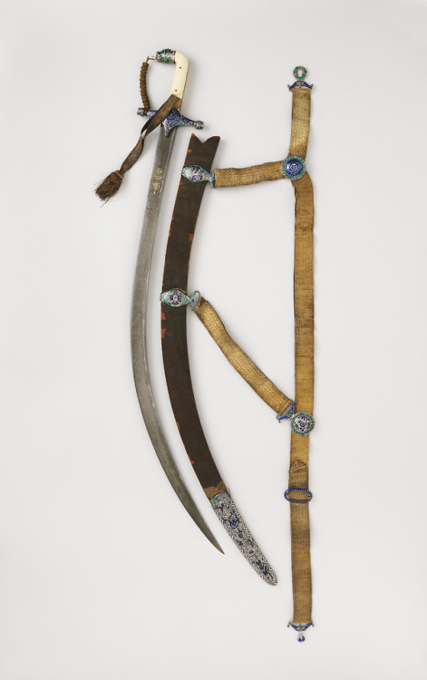 met-armsarmor: Sword (Shamshir) with Scabbard and Belt, Arms and ArmorBequest of George C. Stone, 19